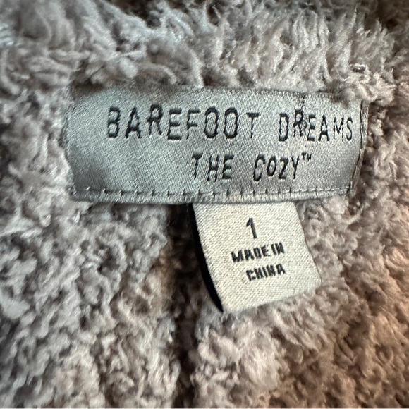 Barefoot Dreams CozyChic Hooded Pullover XS S Taupe Plush Lounge Sweater - Picture 6 of 11